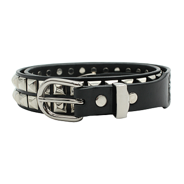 Ремень DAZE Leather Belt With Pyramid Rivets FW26 