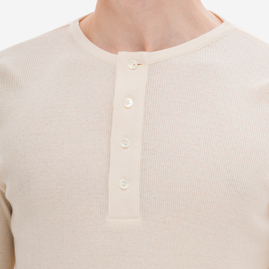 Лонгслив AURALEE ORGANIC SOFT RIB HENLY NECK P/O в интернет магазине Peakwww.peakstore.ru - 5 фото