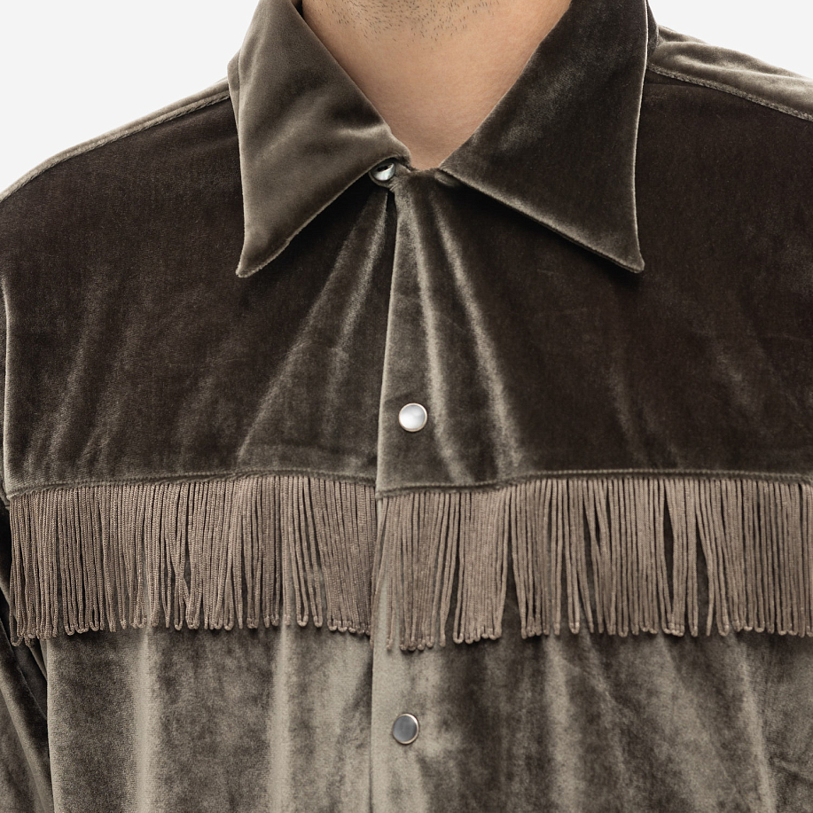Рубашка NEEDLES FRINGE ONE-UP SHIRT - VELOUR в интернет-магазине Peak Conceptwww.peakstore.ru - 5 фото