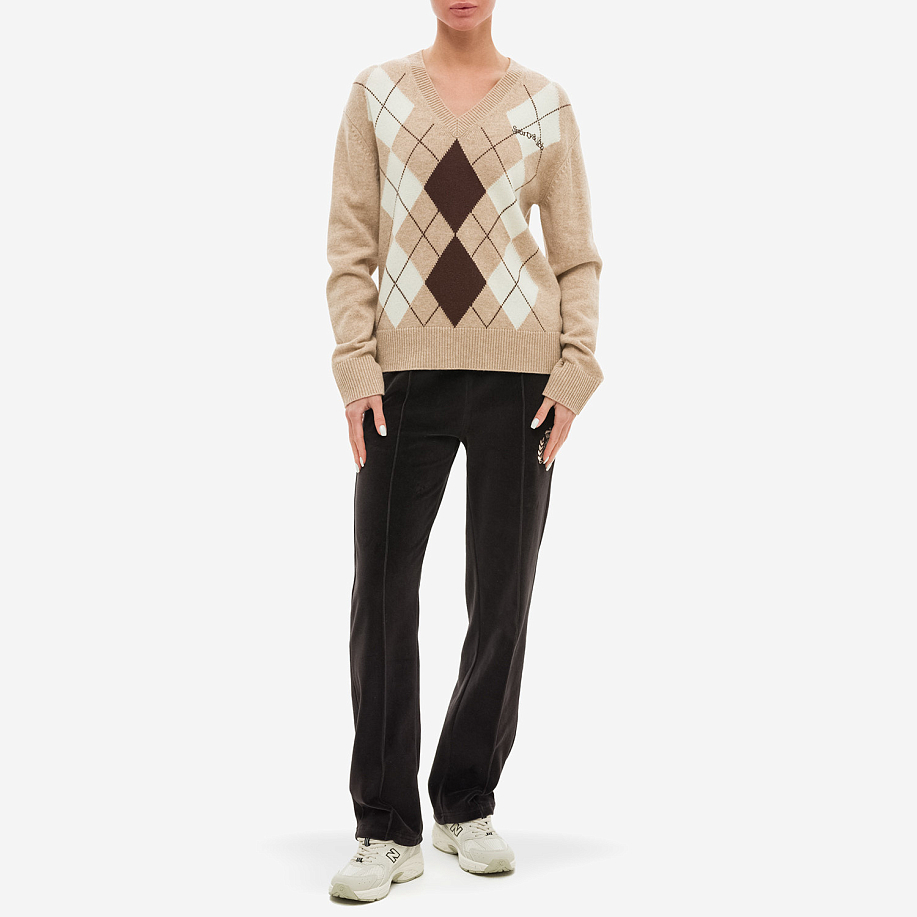 Свитер SPORTY & RICH SERIF LOGO ARGYLE SWEATER в интернет-магазине Peak Conceptwww.peakstore.ru - 3 фото