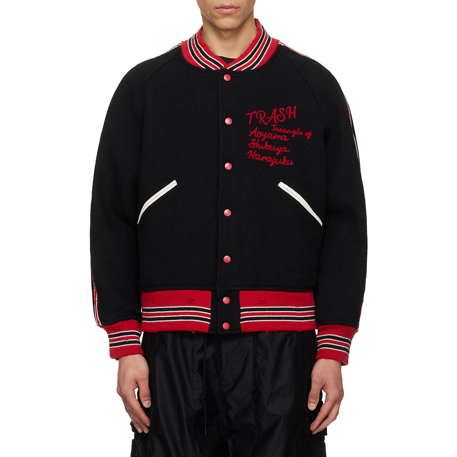 Бомбер NEEDLES DECONSTRUCTED LETTERED JACKET - WOOL MELTON в интернет-магазине Peak Conceptwww.peakstore.ru - 4 фото