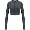 Кардиган AURALEE SUPER FINE WOOL HIGH GAUGE RIB KNIT SHORT CARDIGAN TOP CHARCOAL