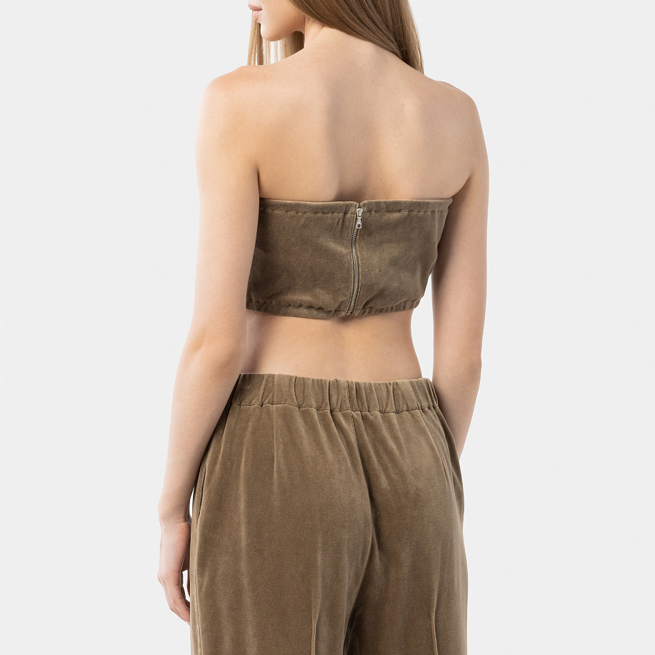 Топ AURALEE ORGANIC COTTON VELOUR BANDEAU LIGHT BROWN - 3 фото Топ AURALEE ORGANIC COTTON VELOUR BANDEAU в интернет магазине Peakwww.peakstore.ru - 3 фото