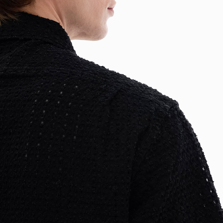 Рубашка THISISNEVERTHAT DAMAGED DENIM ZIP S/S SHIRT в интернет магазине Peakwww.peakstore.ru - 6 фото