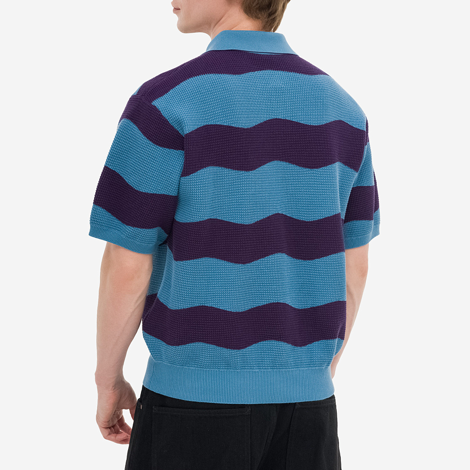 Поло VOWELS WAVY STRIPE POLO SHIRT в интернет магазине Peakwww.peakstore.ru - 4 фото
