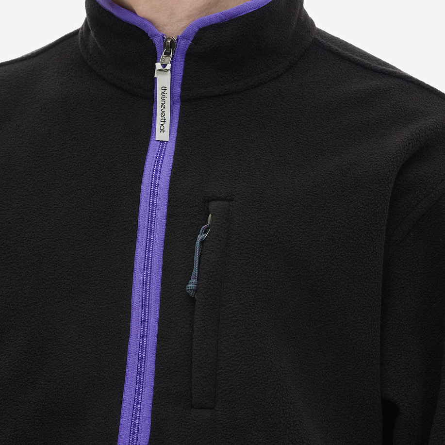 Толстовка THISISNEVERTHAT HALF ZIP FLEECE PULLOVER BLACK - 5 фото Толстовка THISISNEVERTHAT HALF ZIP FLEECE PULLOVER в интернет магазине Peakwww.peakstore.ru - 5 фото