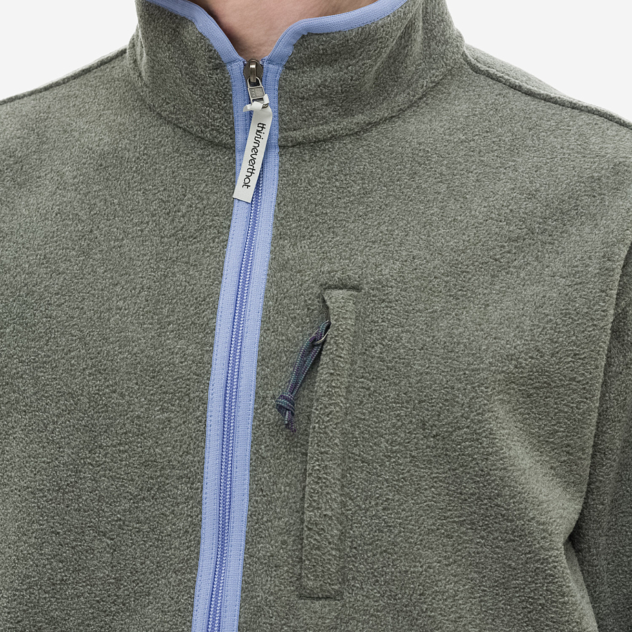 Толстовка THISISNEVERTHAT HALF ZIP FLEECE PULLOVER GREY - 5 фото Толстовка THISISNEVERTHAT HALF ZIP FLEECE PULLOVER в интернет магазине Peakwww.peakstore.ru - 5 фото