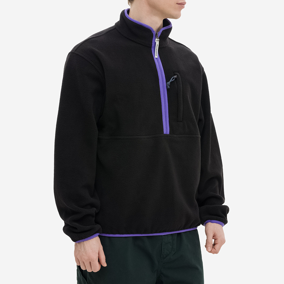 Толстовка THISISNEVERTHAT HALF ZIP FLEECE PULLOVER BLACK - 2 фото Толстовка THISISNEVERTHAT HALF ZIP FLEECE PULLOVER в интернет магазине Peakwww.peakstore.ru - 2 фото