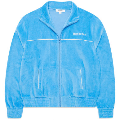 Толстовка SPORTY & RICH ITALIC LOGO EMBROIDERED VELOUR TRACK JACKET в интернет магазине Peak