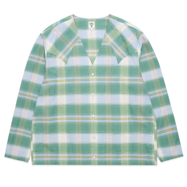 Рубашка SOUTH2 WEST8 V NECK D.P. WESTERN SHIRT TARTAN PLAID в интернет магазине Peak