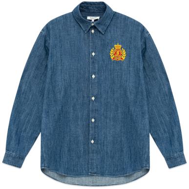 Рубашка SPORTY & RICH NY CREST OVERSIZED DENIM SHIRT Рубашка SPORTY & RICH NY CREST OVERSIZED DENIM SHIRT в интернет магазине Peak