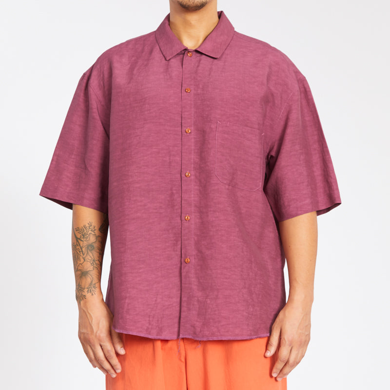 Рубашка S.K. MANOR HILL SAGE SHIRT - MAGENTA VISCOSE LINEN в интернет магазине Peakwww.peakstore.ru - 4 фото